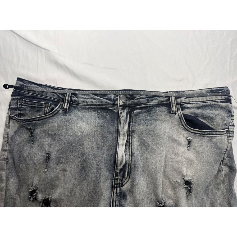 American Bazi Womens 3X Distressed Ombre Skinny Jeans High Rise Blue Grey - Picture 6 of 12